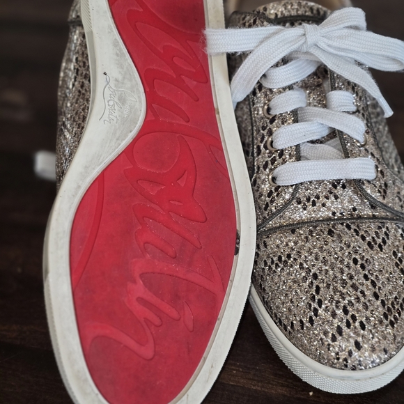 Christian Louboutin Snake Print Sneakers - Brown and White - Picture 6 of 6